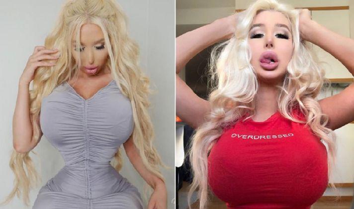 Weird: Photos of Amanda Ahola (22) who wants to be a doll